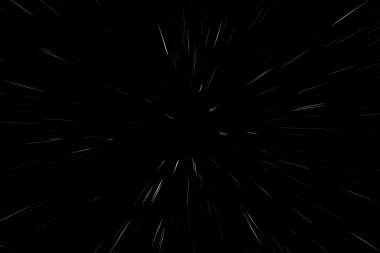 Siyah arka planda beyaz kar çizgileri var. Soyut hız ışık hareketi bulanık dokusu. yıldız parçacığı veya uzay yolculuğu