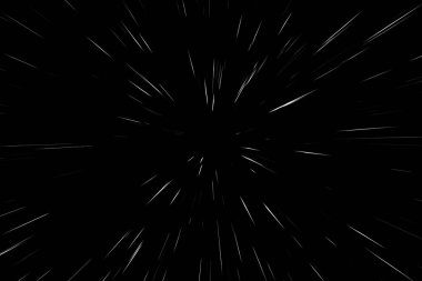 Siyah arka planda beyaz kar çizgileri var. Soyut hız ışık hareketi bulanık dokusu. yıldız parçacığı veya uzay yolculuğu