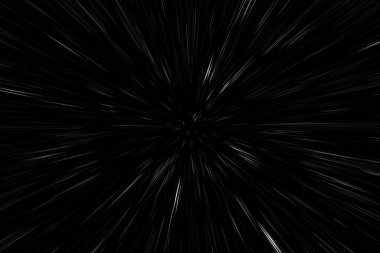 Siyah arka planda beyaz kar çizgileri var. Soyut hız ışık hareketi bulanık dokusu. yıldız parçacığı veya uzay yolculuğu