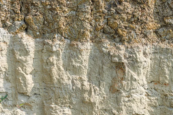 Textur Verschiedener Lehmschichten Untergrund Eines Steinbruchs Lehmwand Hintergrund Aus Nächster — Stockfoto