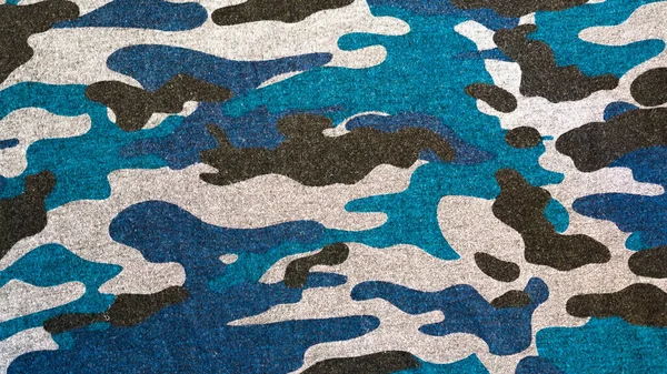 Blue Black Camouflage Fabric Texture Background Vojenské Lovecké Oblečení — Stock fotografie
