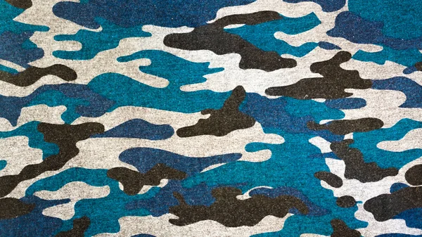 Blue Black Camouflage Fabric Texture Background Inglês Roupas Militares Caça — Fotografia de Stock