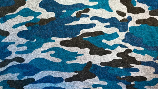 Blue Black Camouflage Fabric Texture Background Militära Kläder Och Jaktkläder — Stockfoto
