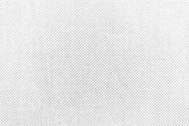 Örgü yün kumaş arka planının beyaz doğal dokusu. Beyaz pamuk kumaş, örülmüş tuval dokusu