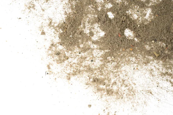 Trash, dust, dirt isolated on a white background closeup. texture of garbage from a vacuum cleaner