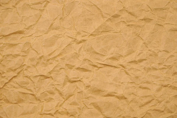 Bruin Verfrommeld Verpakkingspapier Achtergrond Textuur Kraftpapier Grof Gerimpelde Papieren Zak — Stockfoto
