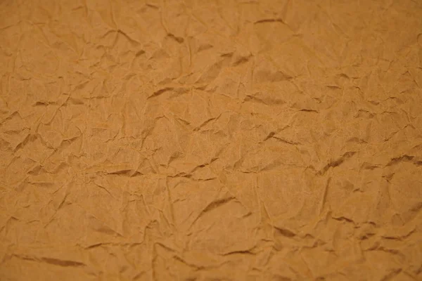 Brown Crumpled Packaging Paper Background Texture Kraft Paper Coarse Wrinkled — Stock Photo, Image