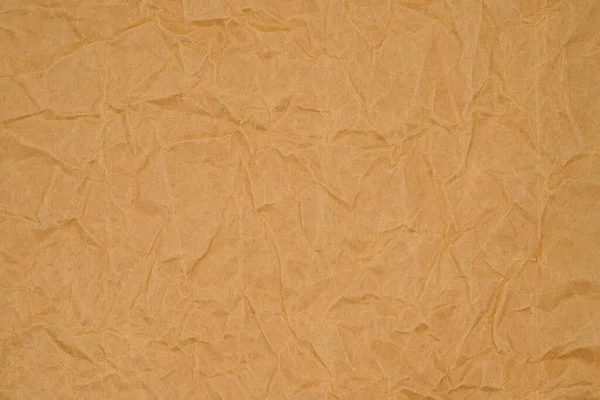 Brown Crumpled Packaging Paper Background Texture Kraft Paper Coarse Wrinkled — Stock Photo, Image