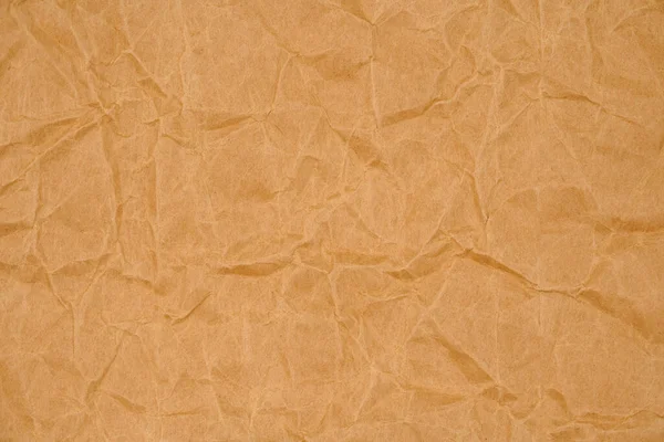 Brown Crumpled Packaging Paper Background Texture Kraft Paper Coarse Wrinkled — Stock Photo, Image