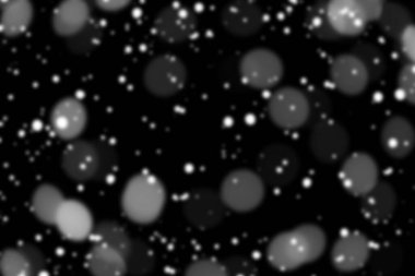 Beyaz kar bulanık bokeh izole siyah arkaplan dokusu. Düşen kar örtüsü. Yıldız gökyüzü. Beyaz arkaplanda siyah noktalar, beyaz damlalar ve noktalar