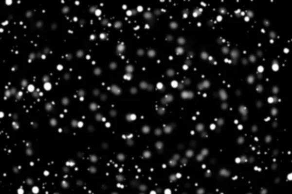 Textura Nieve Blanca Borrosa Bokeh Aislado Fondo Negro Capa Nieve — Foto de Stock