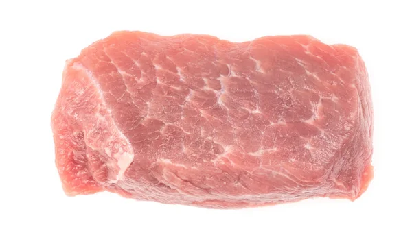 Scheibe Rohes Schweinefleisch Isoliert Auf Weißem Hintergrund Schnitzel Steak Filet — Stockfoto