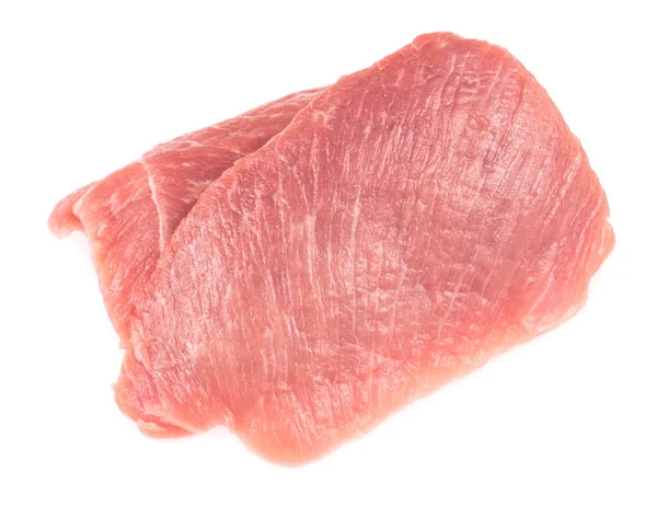 Slice Raw Pork Meat Isolated White Background Schnitzel Steak Meat — Stock Photo, Image