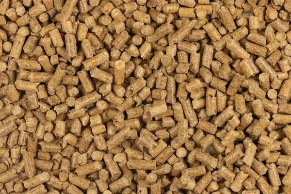 Brązowe Granulki Drewna Tekstury Tła Naturalny Stos Granulek Drzewnych Biopaliwa — Zdjęcie stockowe