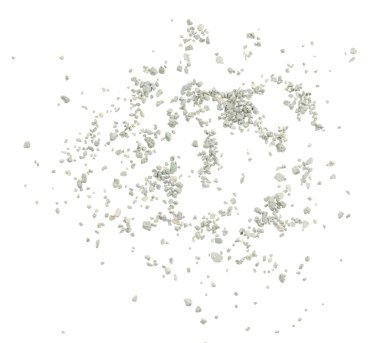 Gri küçük kayaların zemin dokusu izole edilmiş beyaz arkaplan. Siyah küçük yol taşı. Taş çakıl taşları, dikişsiz doku. Ezilmiş granit çakılların koyu arkaplanı, yakın plan. yığılan kil