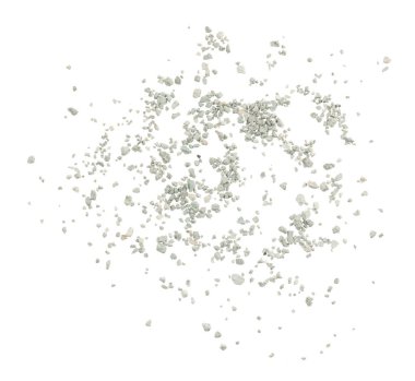 Gri küçük kayaların zemin dokusu izole edilmiş beyaz arkaplan. Siyah küçük yol taşı. Taş çakıl taşları, dikişsiz doku. Ezilmiş granit çakılların koyu arkaplanı, yakın plan. yığılan kil