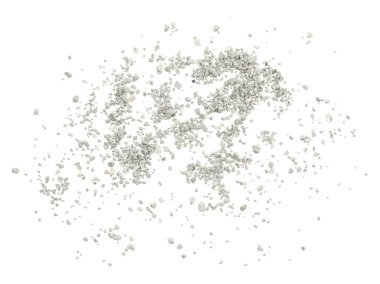 Gri küçük kayaların zemin dokusu izole edilmiş beyaz arkaplan. Siyah küçük yol taşı. Taş çakıl taşları, dikişsiz doku. Ezilmiş granit çakılların koyu arkaplanı, yakın plan. yığılan kil