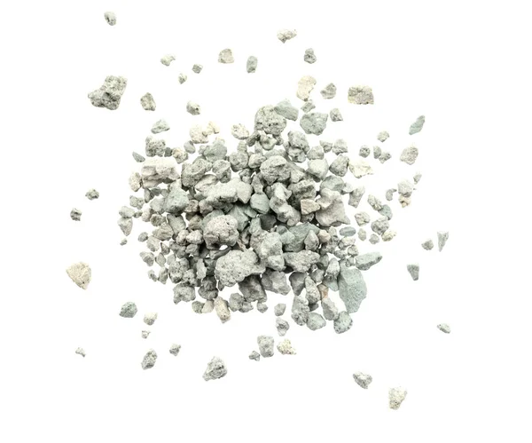 Gray Small Rocks Ground Texture Isolated White Background Black Small — Stock Photo, Image