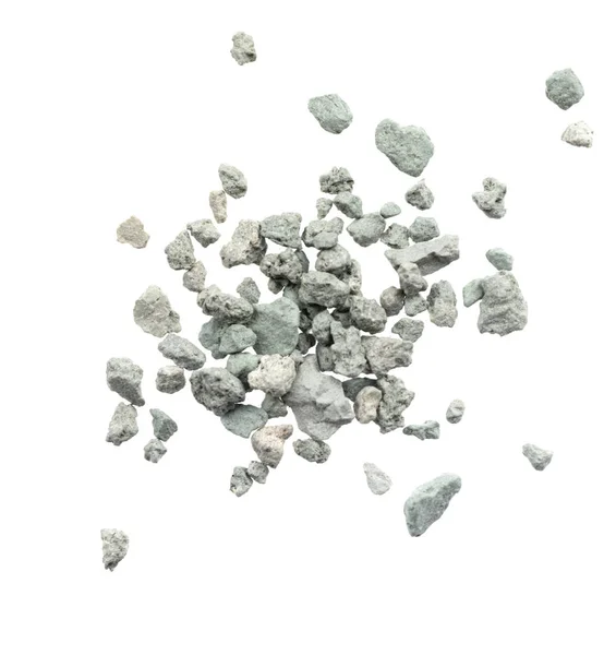 Gray Small Rocks Ground Texture Isolated White Background Black Small — Stock Photo, Image