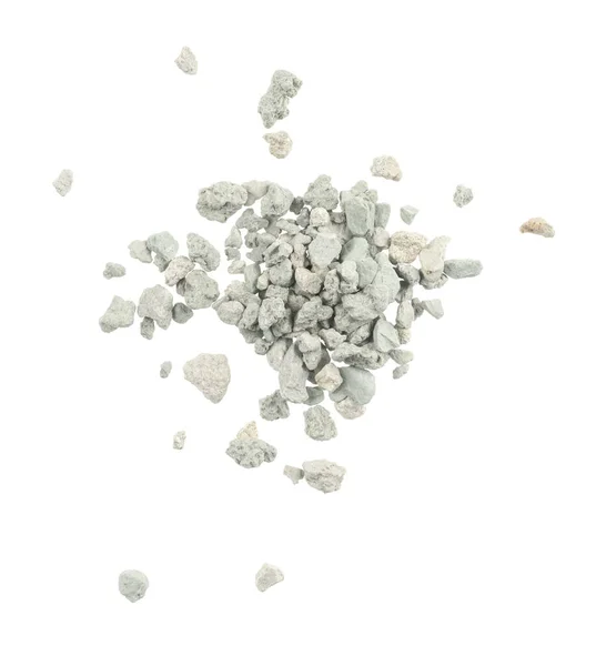 Gray Small Rocks Ground Texture Isolated White Background Black Small — Stock Photo, Image