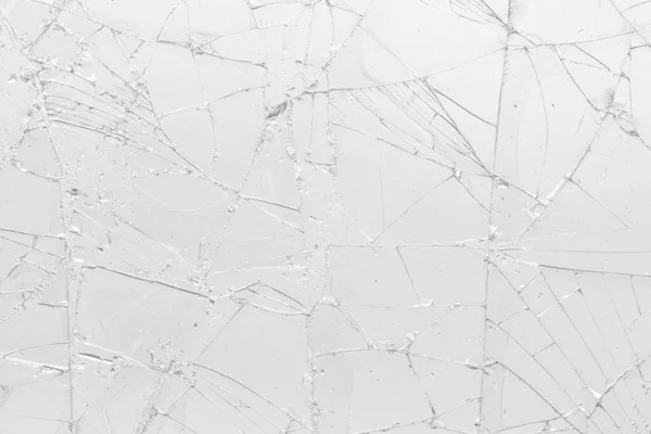 Fehér Repedt Üveg Textúra Háttér Textúra Törött Üveg Ablak Repedések — Stock Fotó