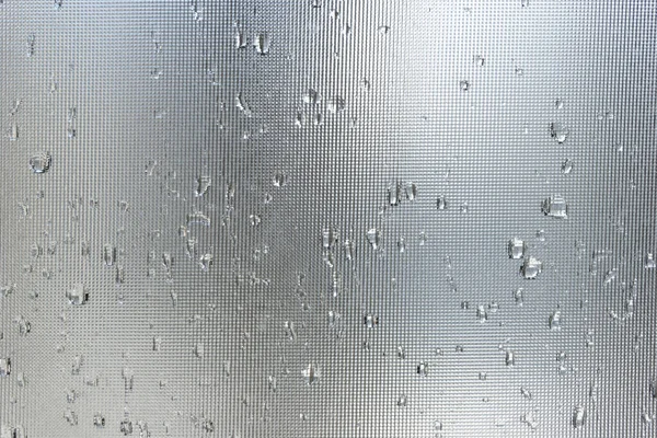 Rain Drops Grey Glass Background Raindrops Gray Glass Surface — Stock Photo, Image