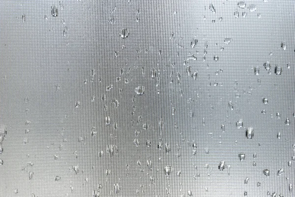 Rain Drops Grey Glass Background Raindrops Gray Glass Surface — Stock Photo, Image