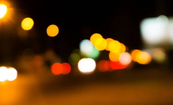 Bokeh Illumina Strade Notturne Della Trama Della Città Luci Sfocate — Foto Stock