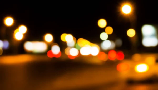 Bokeh Beleuchtet Die Nächtlichen Straßen Der Stadt Retro Getönte Verschwommene — Stockfoto