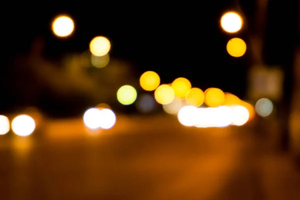 Bokeh Beleuchtet Die Nächtlichen Straßen Der Stadt Retro Getönte Verschwommene — Stockfoto