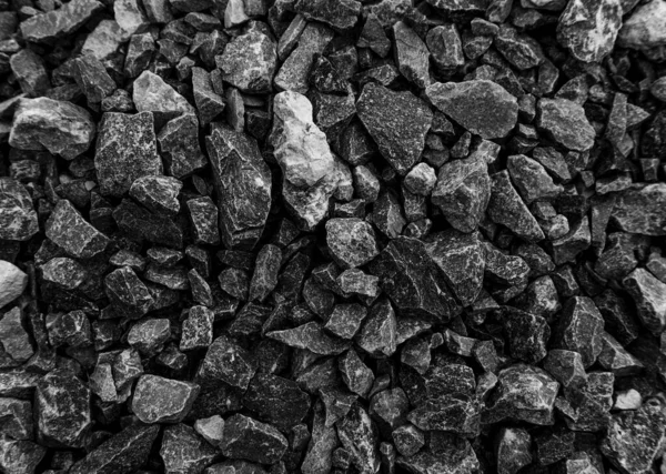 Schwarze Straßensteine Kiesstruktur Steine Für Den Bau Dunkler Hintergrund Aus — Stockfoto
