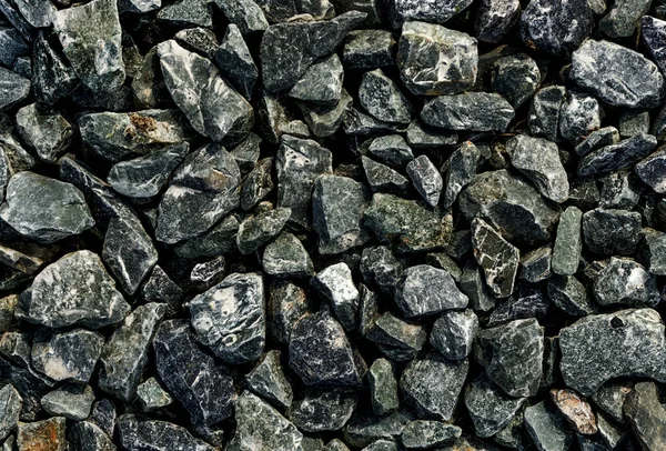 Black Road Stones Gravel Texture Rocks Construction Dark Background Crushed — Stock Photo, Image