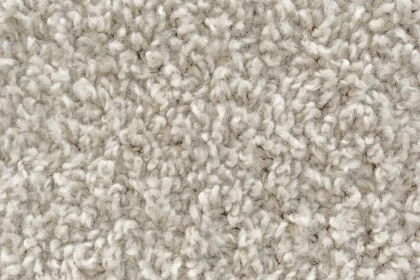 White Shaggy Carpet Texture Rug Short Wool Background — Stock Photo, Image