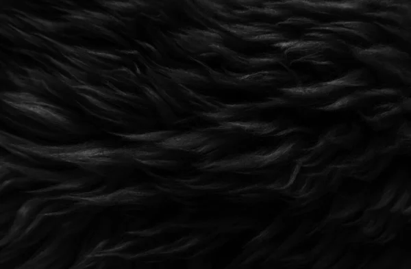 Textura Preta Animal Fundo Pele Macia Bege Cabelo Natural Escuro — Fotografia de Stock