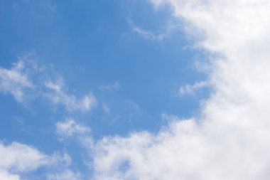 Mavi gökyüzü ve güzel sirrus bulutları güneşli bir günde, arka plan dokusu