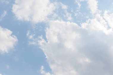 Mavi gökyüzü ve güzel sirrus bulutları güneşli bir günde, arka plan dokusu