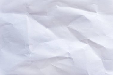 Beyaz buruşmuş kağıt arkaplan, eski antika kağıdın gri kırışık dokusu, kağıt yüzeyinde kırışıklıklar