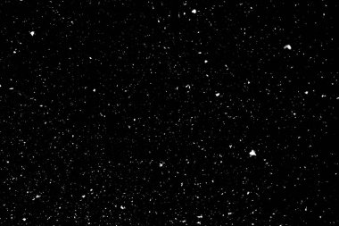 Siyah zemin üzerinde kaotik beyaz bokeh, ışık lekeleri dokusu, soyutlama, düşen kar