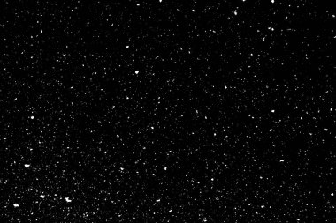 Siyah zemin üzerinde kaotik beyaz bokeh, ışık lekeleri dokusu, soyutlama, düşen kar