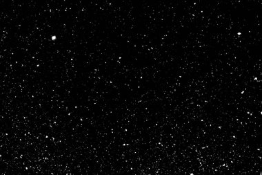 Siyah zemin üzerinde kaotik beyaz bokeh, ışık lekeleri dokusu, soyutlama, düşen kar