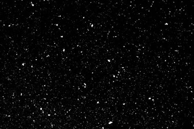 Siyah zemin üzerinde kaotik beyaz bokeh, ışık lekeleri dokusu, soyutlama, düşen kar