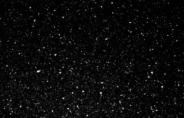 Siyah zemin üzerinde kaotik beyaz bokeh, ışık lekeleri dokusu, soyutlama, düşen kar