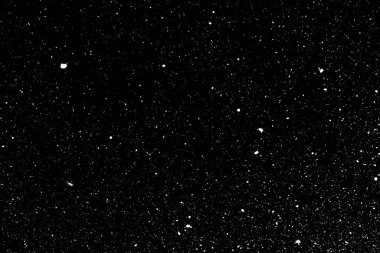 Siyah zemin üzerinde kaotik beyaz bokeh, ışık lekeleri dokusu, soyutlama, düşen kar