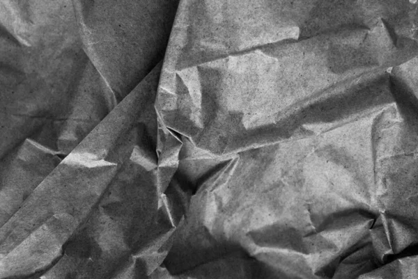 Schwarzer Zerknüllter Packpapier Hintergrund Struktur Aus Grauem Faltigem Altem Altpapier — Stockfoto