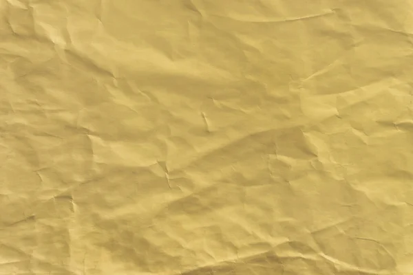 Gelber Schwerer Zerknüllter Papierhintergrund Braune Faltige Textur Aus Altem Altpapier — Stockfoto