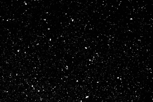 Siyah zemin üzerinde kaotik beyaz bokeh, ışık lekeleri dokusu, soyutlama, düşen kar