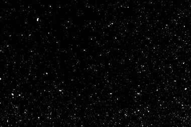 Siyah arkaplanda kaotik beyaz bokeh, ışık lekeleri dokusu, soyutlama, düşen kar, yıldızlı gökyüzü