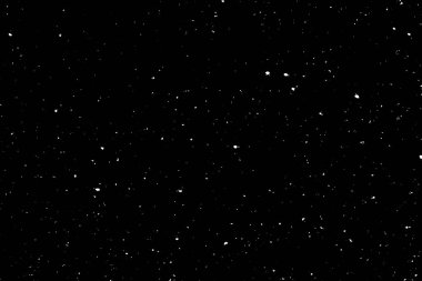 Siyah arkaplanda kaotik beyaz bokeh, ışık lekeleri dokusu, soyutlama, düşen kar, yıldızlı gökyüzü