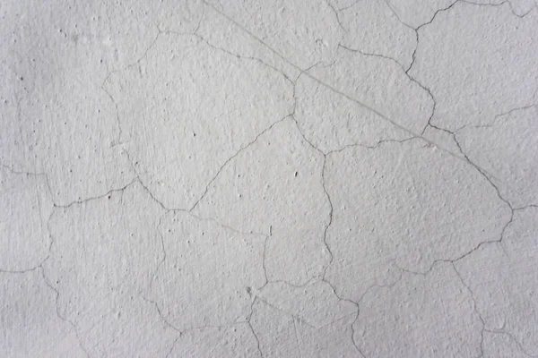 Oude Witte Muur Achtergrond Textuur Stucwerk Met Scheuren Het Vernietigde — Stockfoto