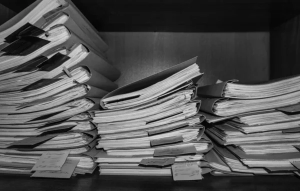 Paper Documents Stacked Archive Documents Shelves Archive Room Office Shelves — Stock Photo, Image